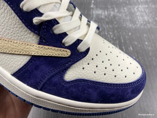 MaikeSneakers CUSTOM JORDAN AIR 1 X TRAVIS SCOTT DM7866-808 0810